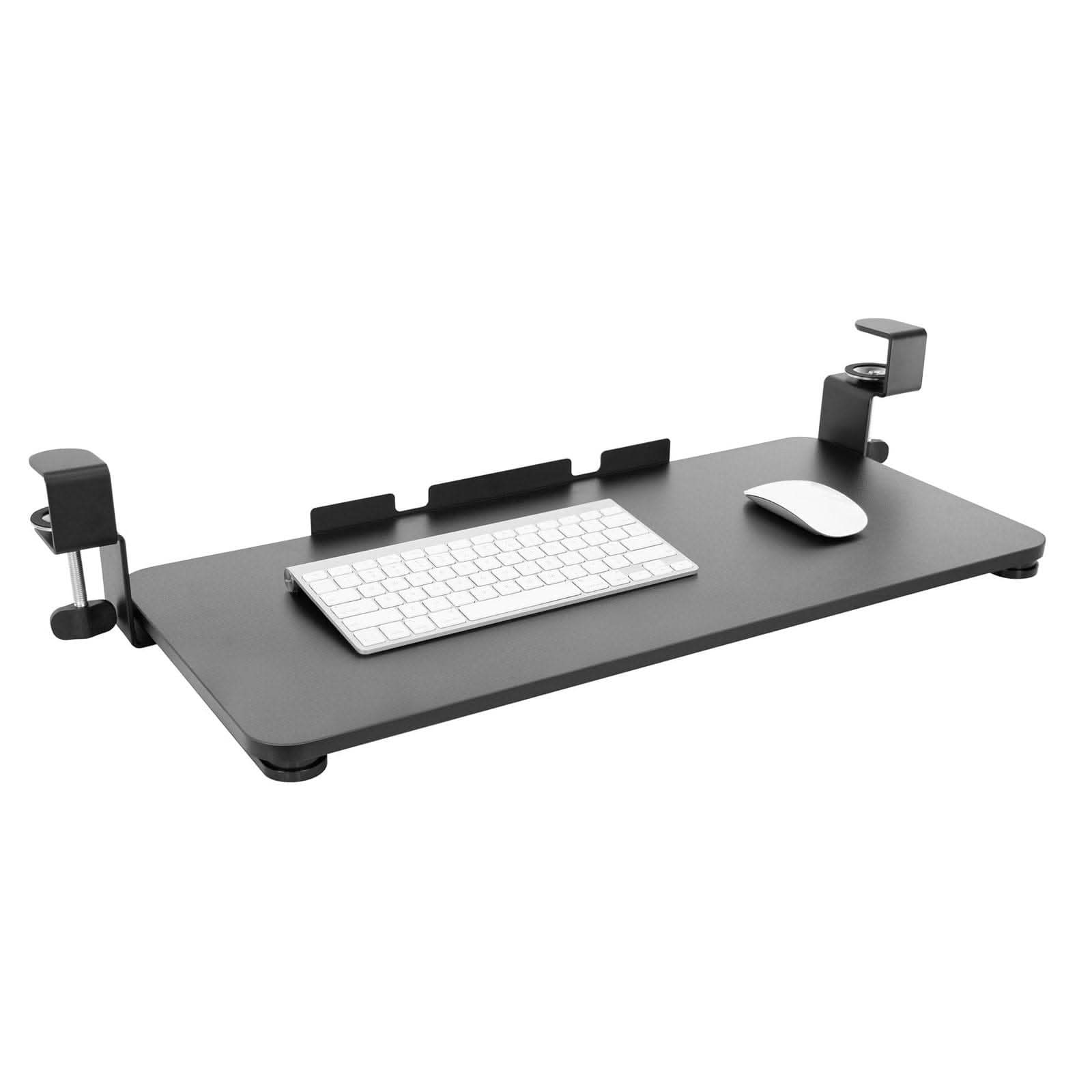Clamp-On Adjustable Keyboard and Mouse Tray