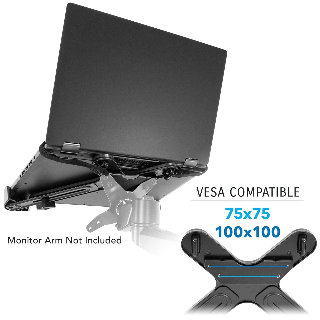 Laptop Mount - Clamp-On Laptop Tray w/ Safety Straps - Mount-It! - MI-5352T