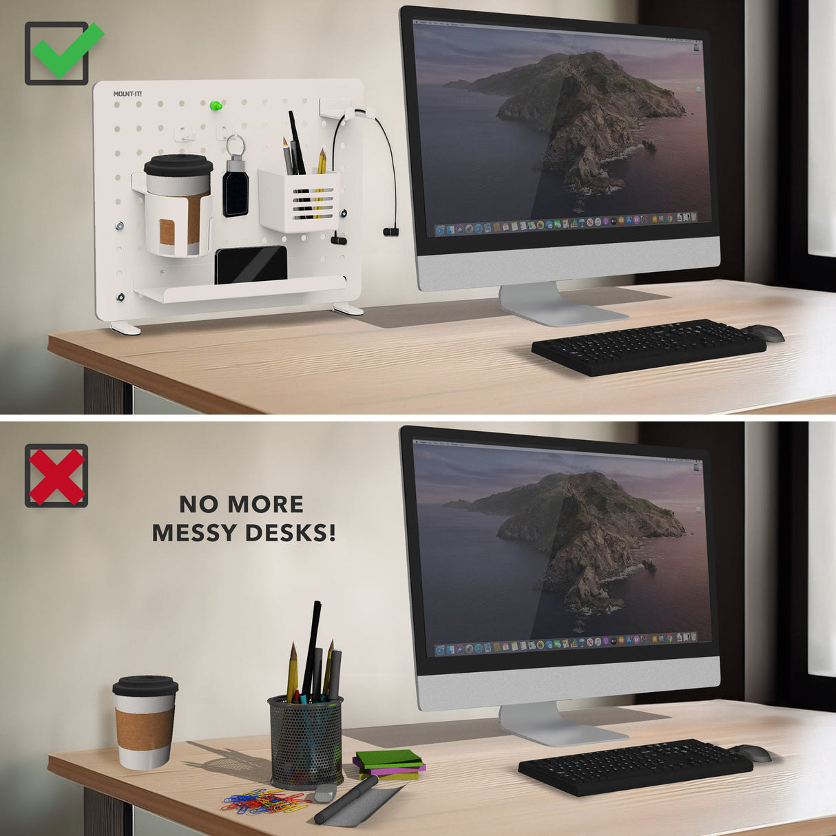 Desk Accessories - Clamp-on Pegboard Organizer - Mount-It! -