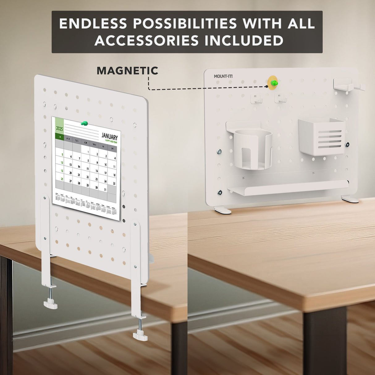 Desk Accessories - Clamp-on Pegboard Organizer - Mount-It! -