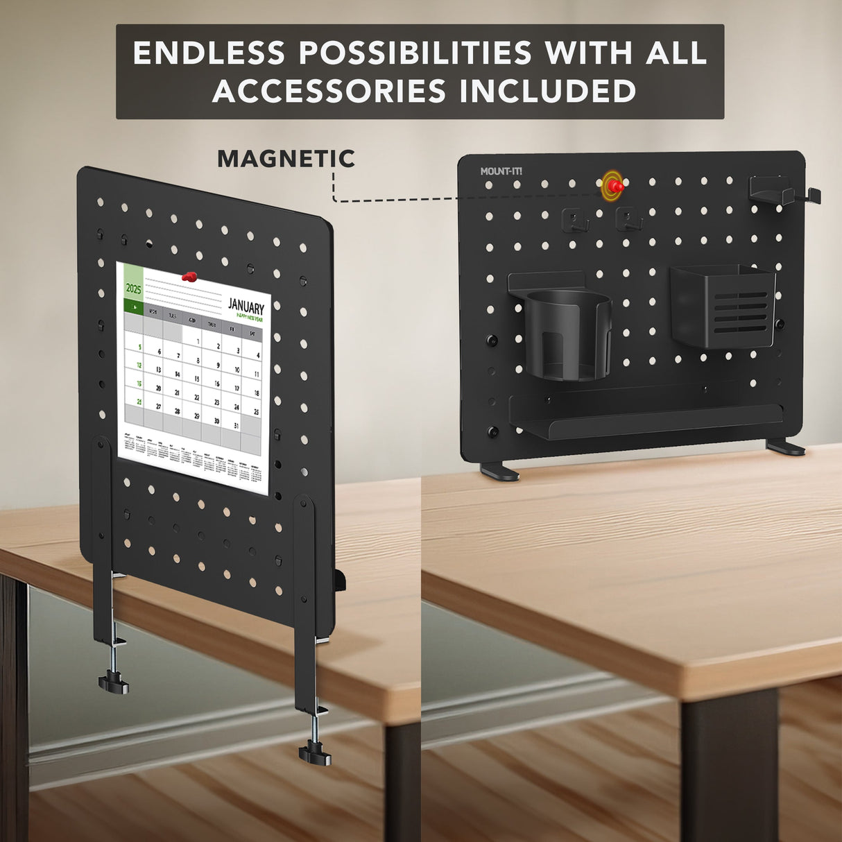 Desk Accessories - Clamp-on Pegboard Organizer - Mount-It! -