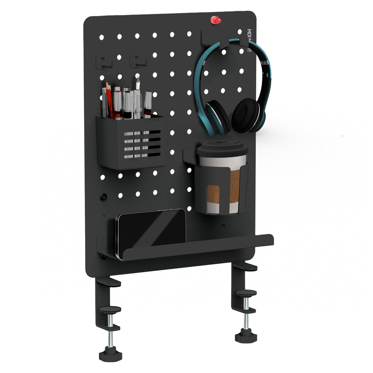 Desk Accessories - Clamp-on Pegboard Organizer - Mount-It! -