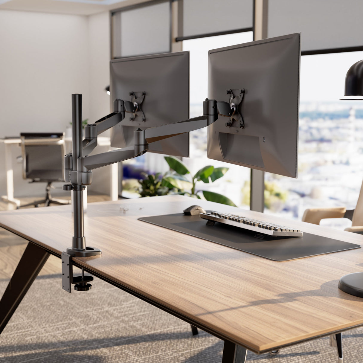 Monitor Mount - CLiX Series Full Motion Dual Monitor Desk Mount - Mount-It! -