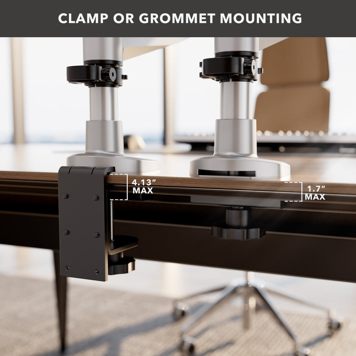 Monitor Mount - CLiX Series Full Motion Dual Monitor Desk Mount - Mount-It! -