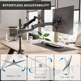 Monitor Mount - CLiX Series Full Motion Dual Monitor Desk Mount with Gas Spring Arms - Mount-It! -