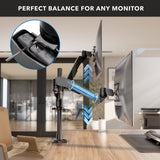 Monitor Mount - CLiX Series Full Motion Dual Monitor Desk Mount with Gas Spring Arms - Mount-It! -