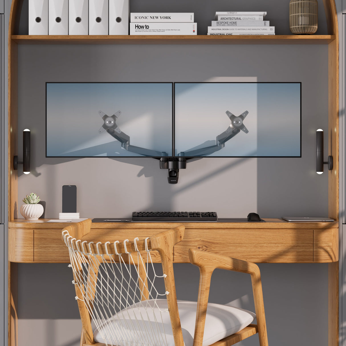 Monitor Mount - CLiX Series Full Motion Dual Monitor Wall Mount - Mount-It! -