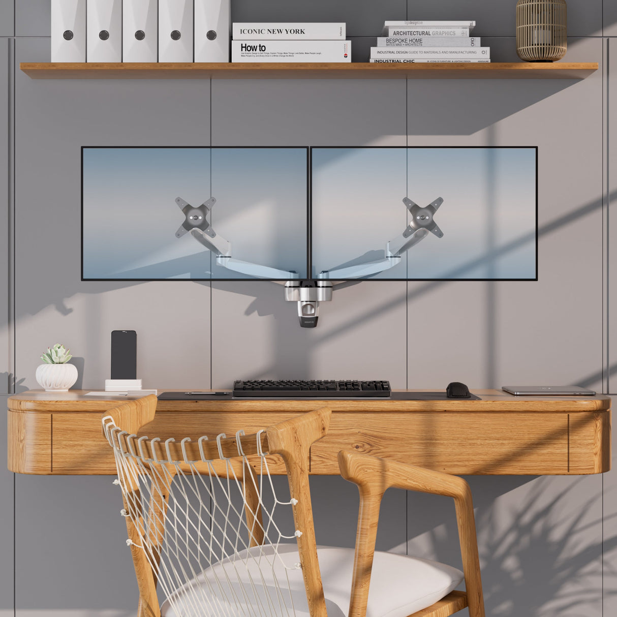 Monitor Mount - CLiX Series Full Motion Dual Monitor Wall Mount - Mount-It! -