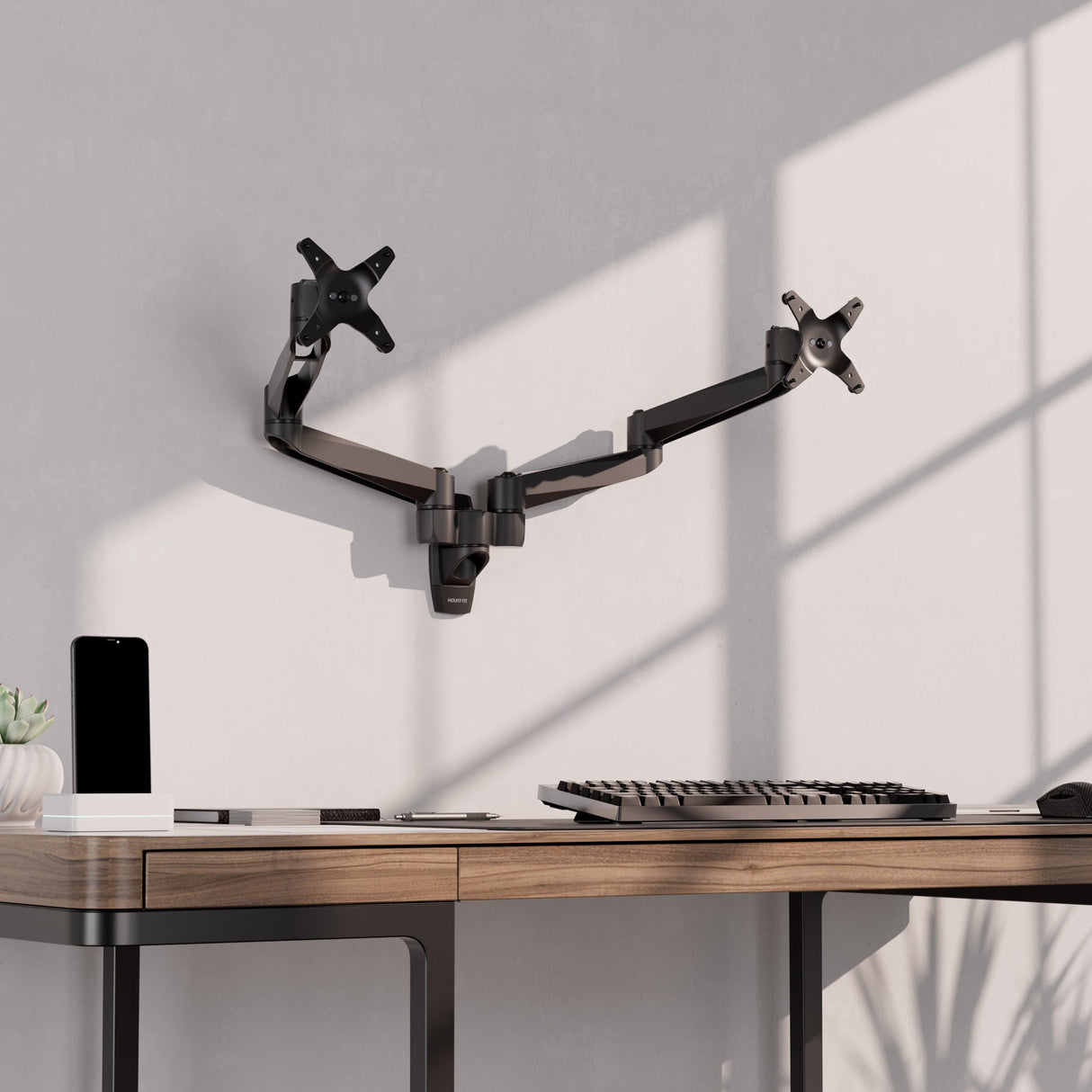 Monitor Mount - CLiX Series Full Motion Dual Monitor Wall Mount - Mount-It! -