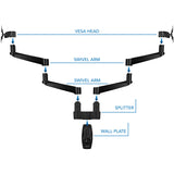 Monitor Mount - CLiX Series Full Motion Dual Monitor Wall Mount - Mount-It! -