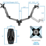 Monitor Mount - CLiX Series Full Motion Dual Monitor Wall Mount with Gas Spring Arms - Mount-It! -