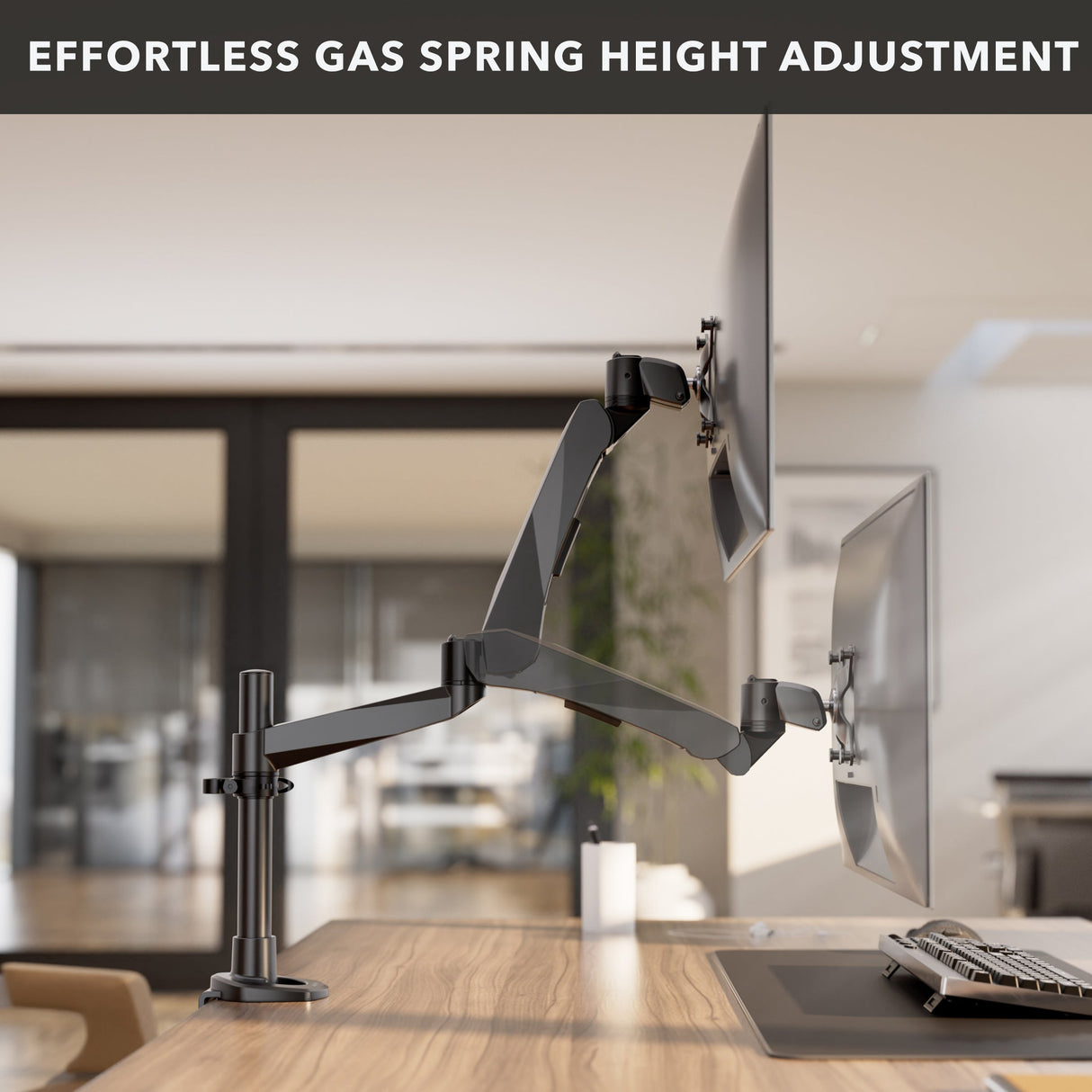 Monitor Mount - CLiX Series Full Motion Single Monitor Desk Mount with Gas Spring Arm - Mount-It! -