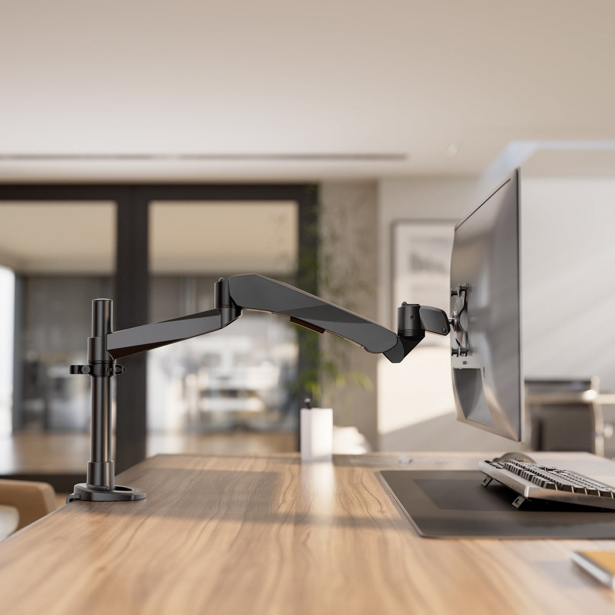 Monitor Mount - CLiX Series Full Motion Single Monitor Desk Mount with Gas Spring Arm - Mount-It! -