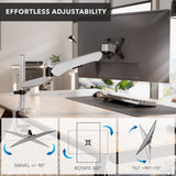 Monitor Mount - CLiX Series Full Motion Single Monitor Desk Mount with Gas Spring Arm - Mount-It! -
