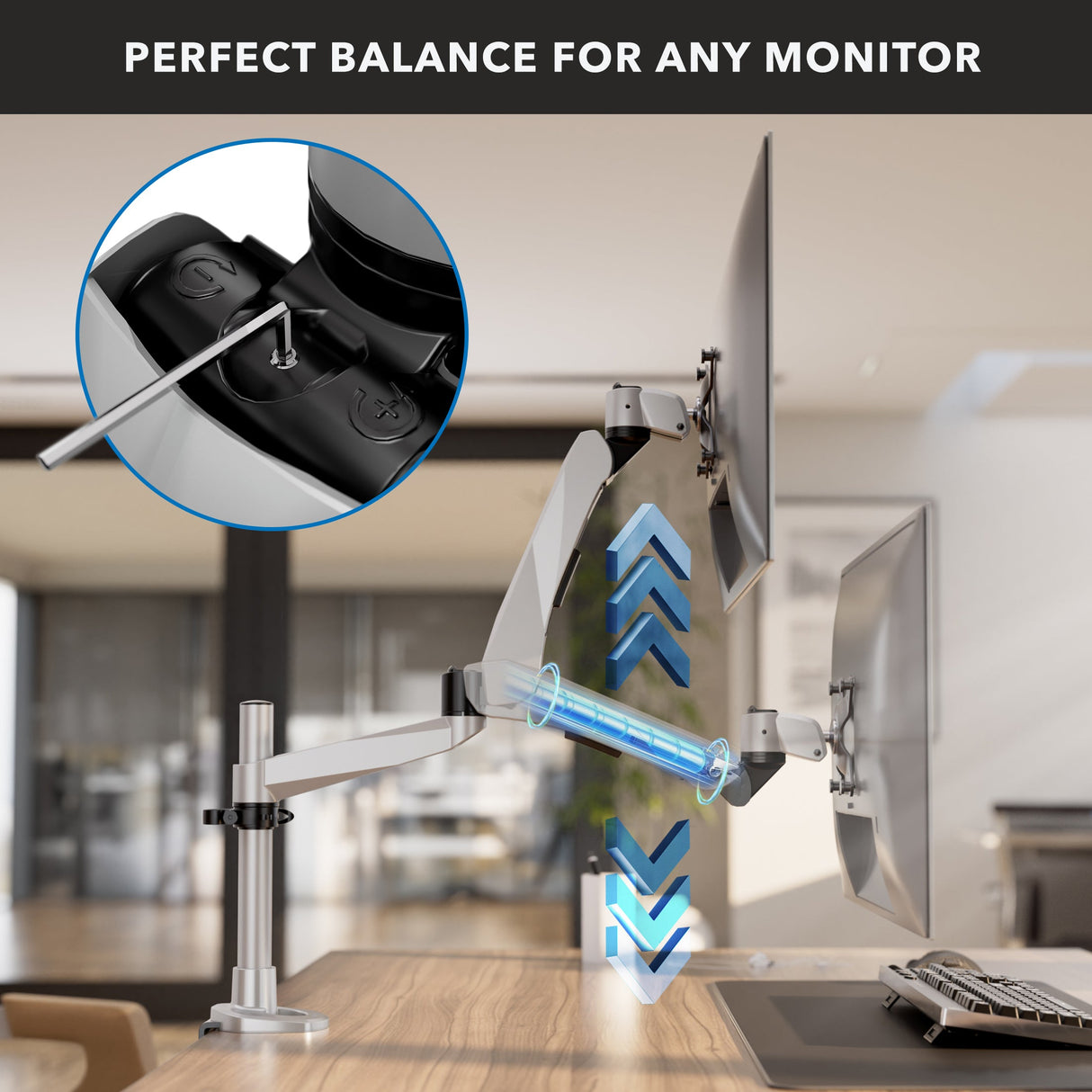 Monitor Mount - CLiX Series Full Motion Single Monitor Desk Mount with Gas Spring Arm - Mount-It! -