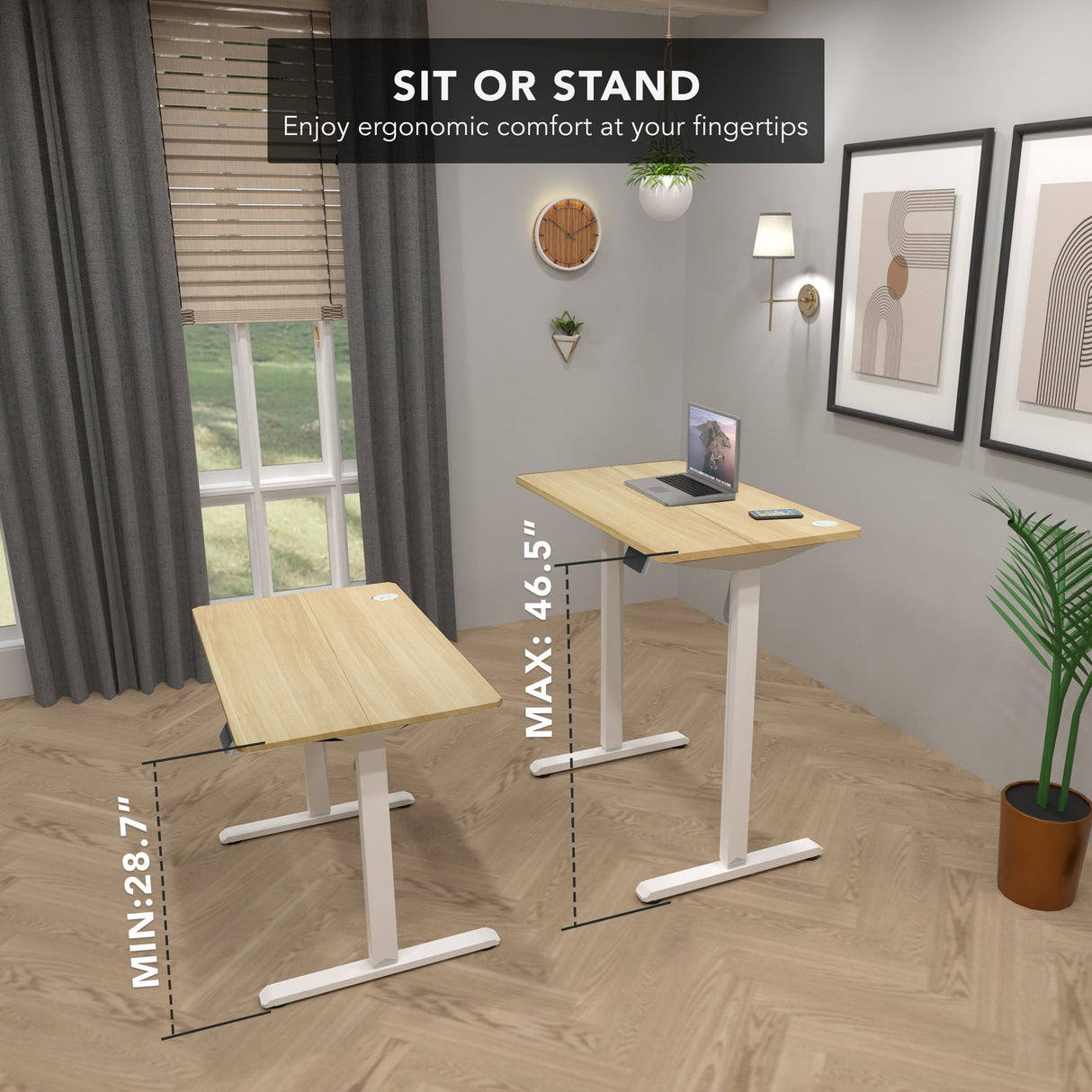 Standing Desk - Compact Electric Standing Desk with 48" Tabletop - Mount-It! -