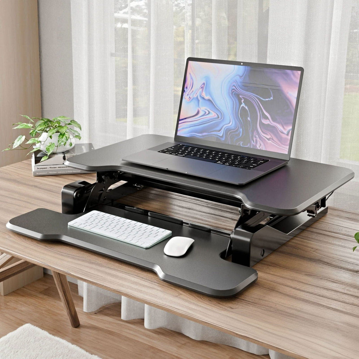 Desk Converters - Compact Standing Desk Converter with 30" Desktop - Mount-It! -