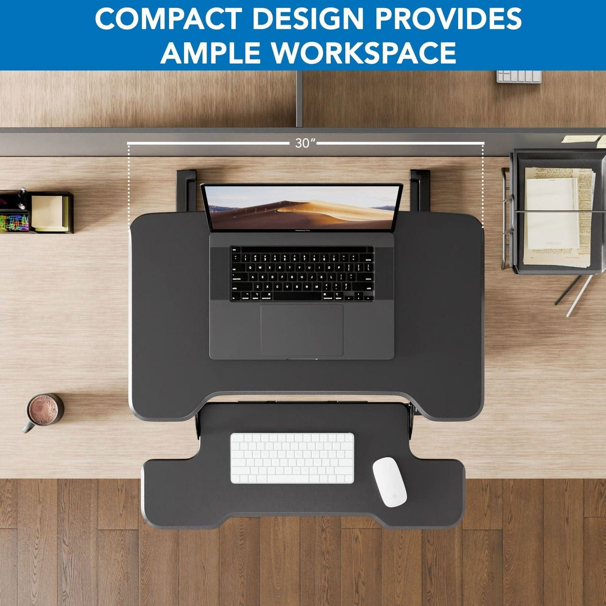 Desk Converters - Compact Standing Desk Converter with 30" Desktop - Mount-It! -
