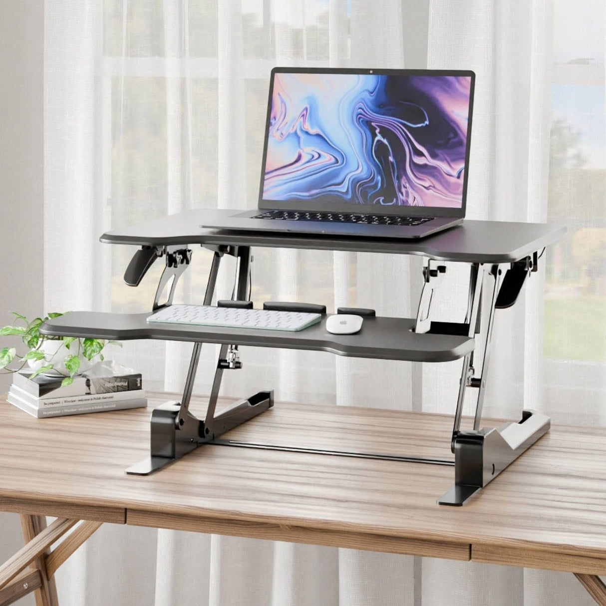 Desk Converters - Compact Standing Desk Converter with 30" Desktop - Mount-It! -