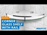 Component Shelves - Corner Glass Shelf with Chrome Rail - Mount-It! - MI-824A