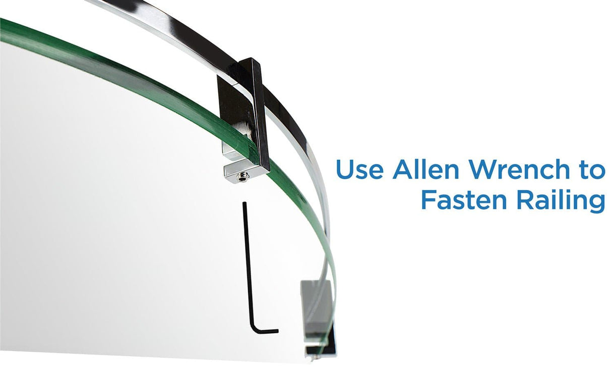 Component Shelves - Corner Glass Shelf with Chrome Rail - Mount-It! - MI-824A
