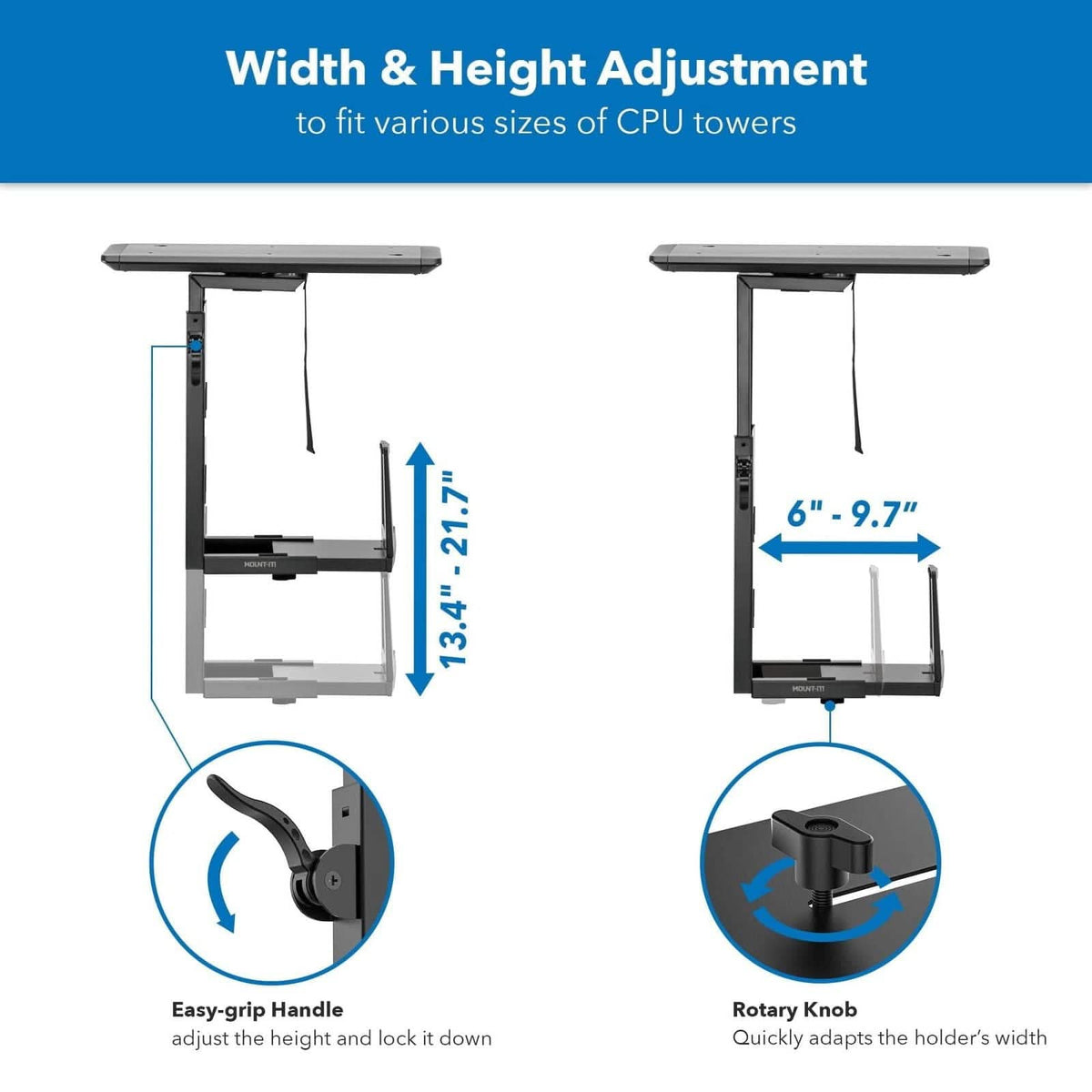 Processor Mounting Deluxe CPU Mount with Sliding Track - Mount-It!