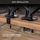 Monitor Mount - Dual Monitor Desk Mount with Gas Spring Arms - Mount-It! - MI-1882BLK