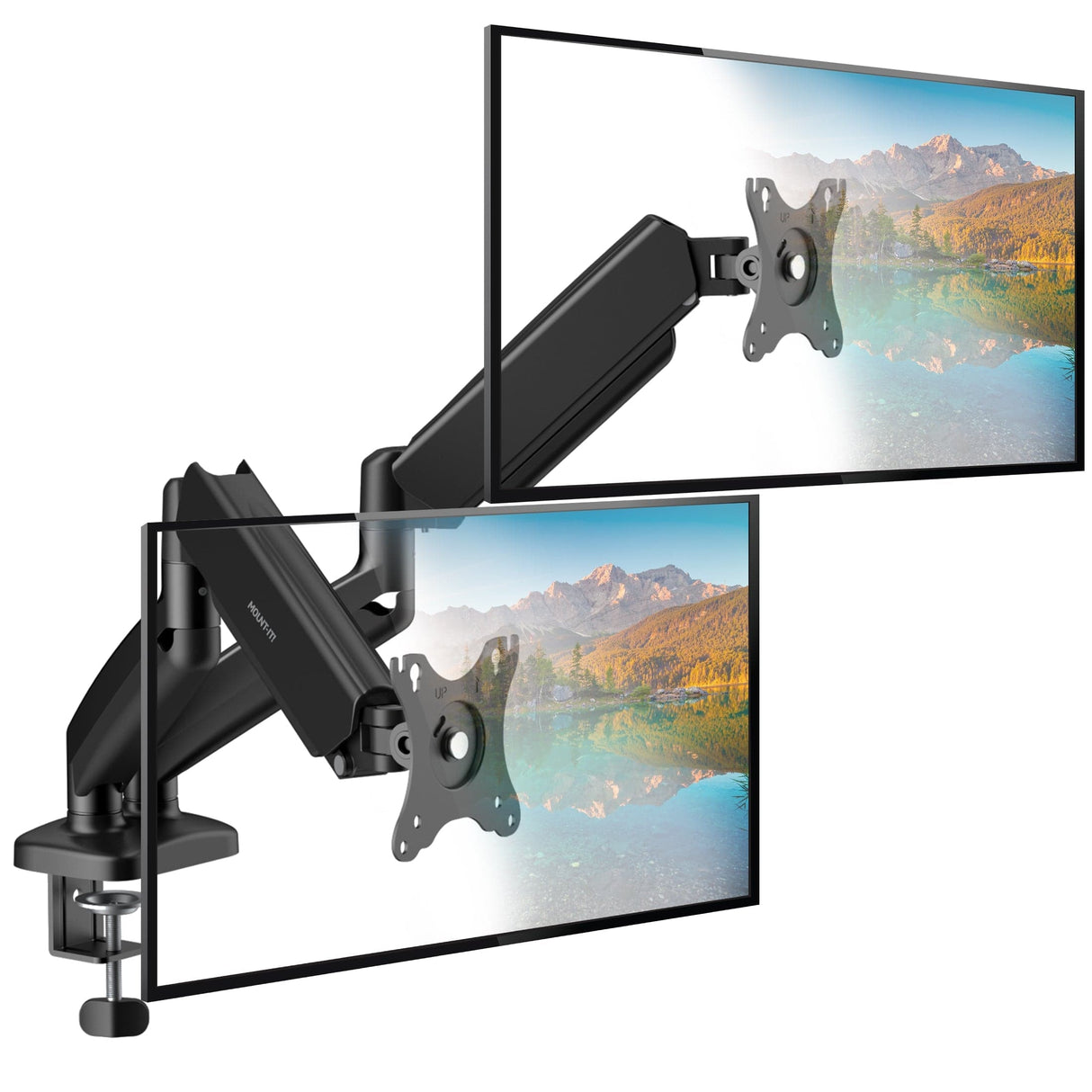 Monitor Mount - Dual Monitor Desk Mount with Gas Spring Arms - Mount-It! - MI-1882BLK
