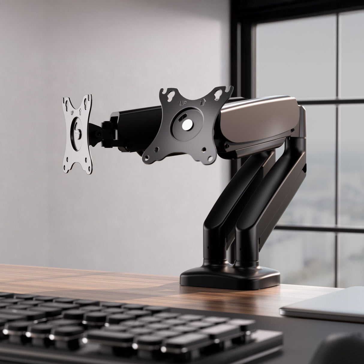 Monitor Mount - Dual Monitor Desk Mount with Gas Spring Arms - Mount-It! - MI-1882BLK