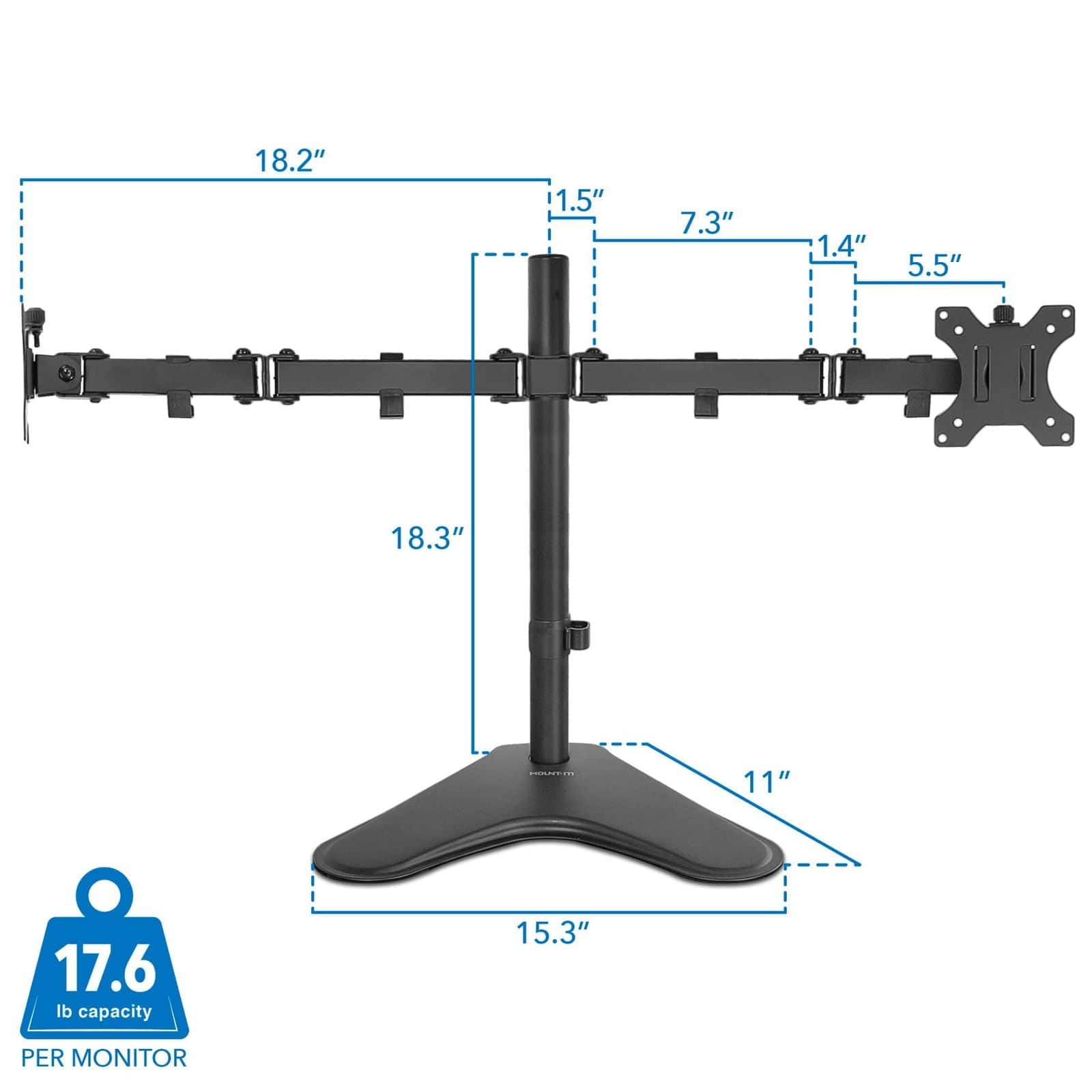 Mount-It! Dual Monitor Desk Stand for monitors up to 32" | MI-2781 - Thumbnail 5