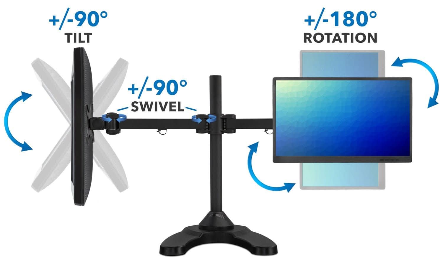 Mount-It! Dual Monitor Desk Stand w/ Articulating Arms - Thumbnail 5