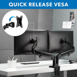 Monitor Mount - Dual Monitor Mount With Low Profile Gas Spring Arms - Mount-It! - MI-4884B