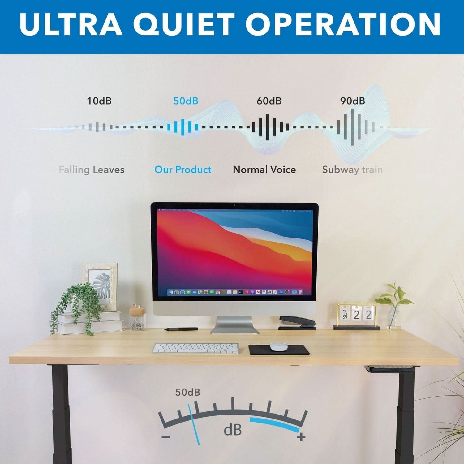 Desk Frame - Dual-Motor, 3-Stage Electric Standing Desk Frame - Mount-It! -