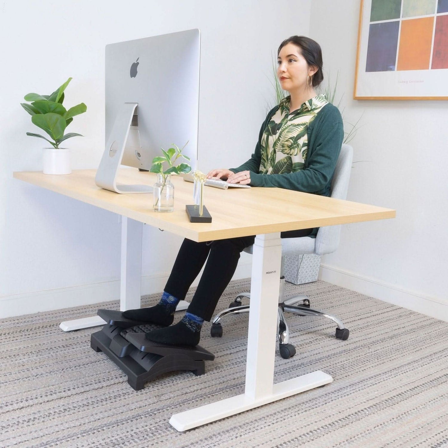 foot pedal for desk Mount-It! Dual-Pedal Ergonomic Footrest