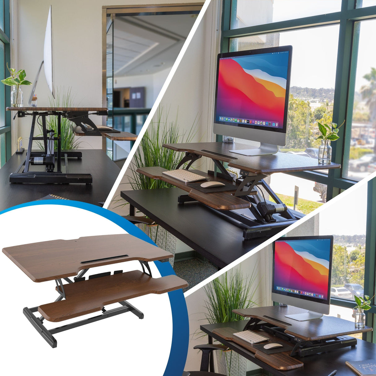 Desk Converters - Electric Standing Desk Converter with 38" Desktop - Mount-It! -