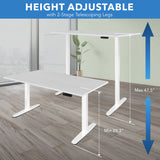 Standing Desk - Electric Standing Desk with 55" Tabletop - White Base - Mount-It! -