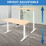 Standing Desk - Electric Standing Desk with 55" Tabletop - White Base - Mount-It! -