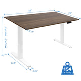 Standing Desk - Electric Standing Desk with 55" Tabletop - White Base - Mount-It! -