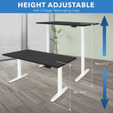 Standing Desk - Electric Standing Desk with 55" Tabletop - White Base - Mount-It! -