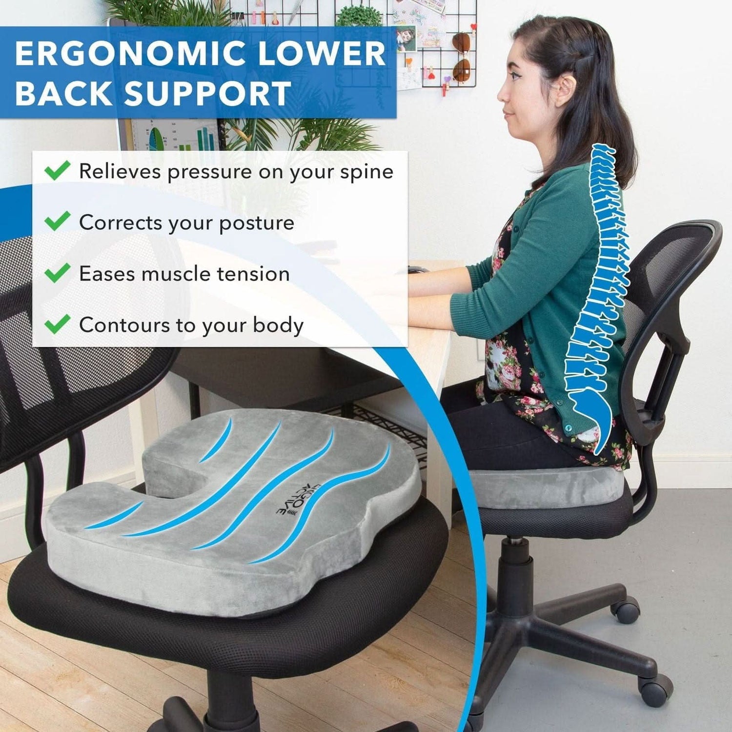 Ergonomic Seat Replace Foam In Office Chair Pain Relief Office