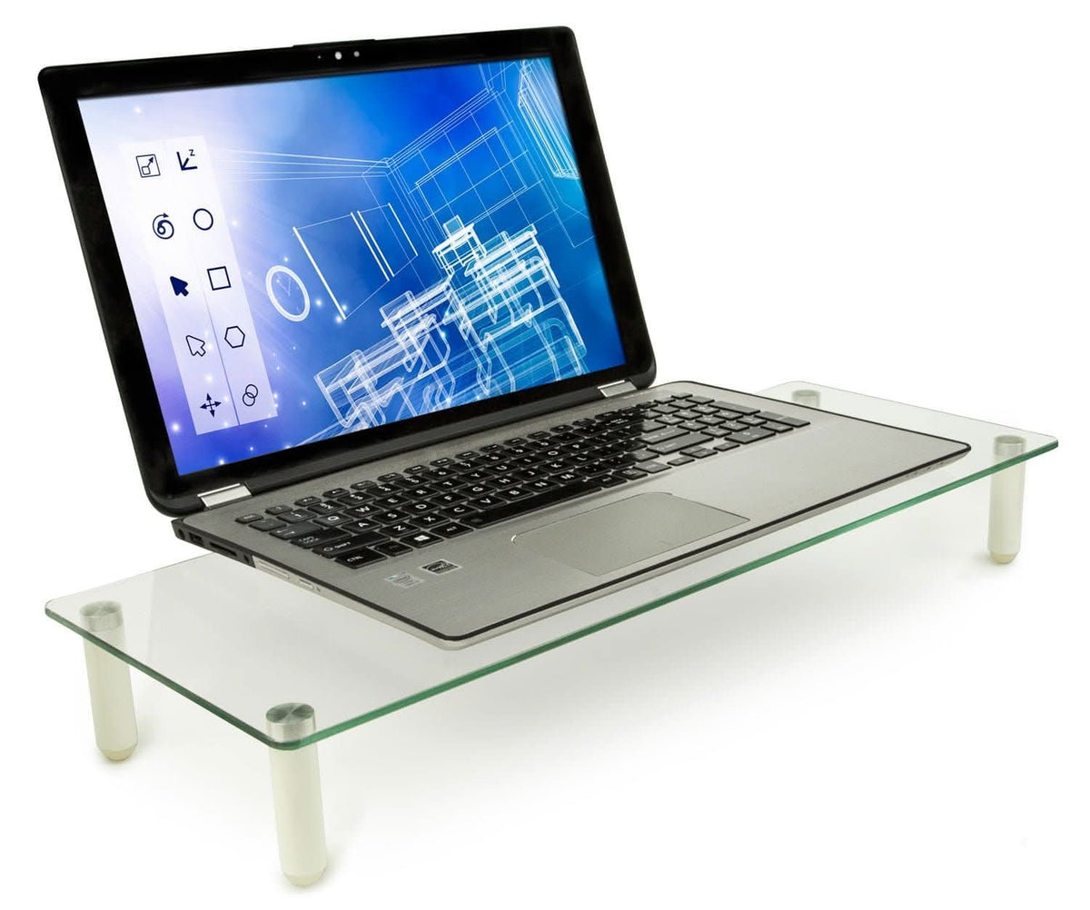 Glass Top Desk Riser Glass Monitor & Laptop Desk Riser – 44 lb, 22