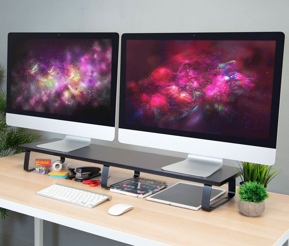 Dual Monitor Computer Riser Extra Wide Dual Monitor Riser