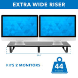 Monitor Risers - Extra Wide Dual Monitor Riser - Mount-It! - MI-7267
