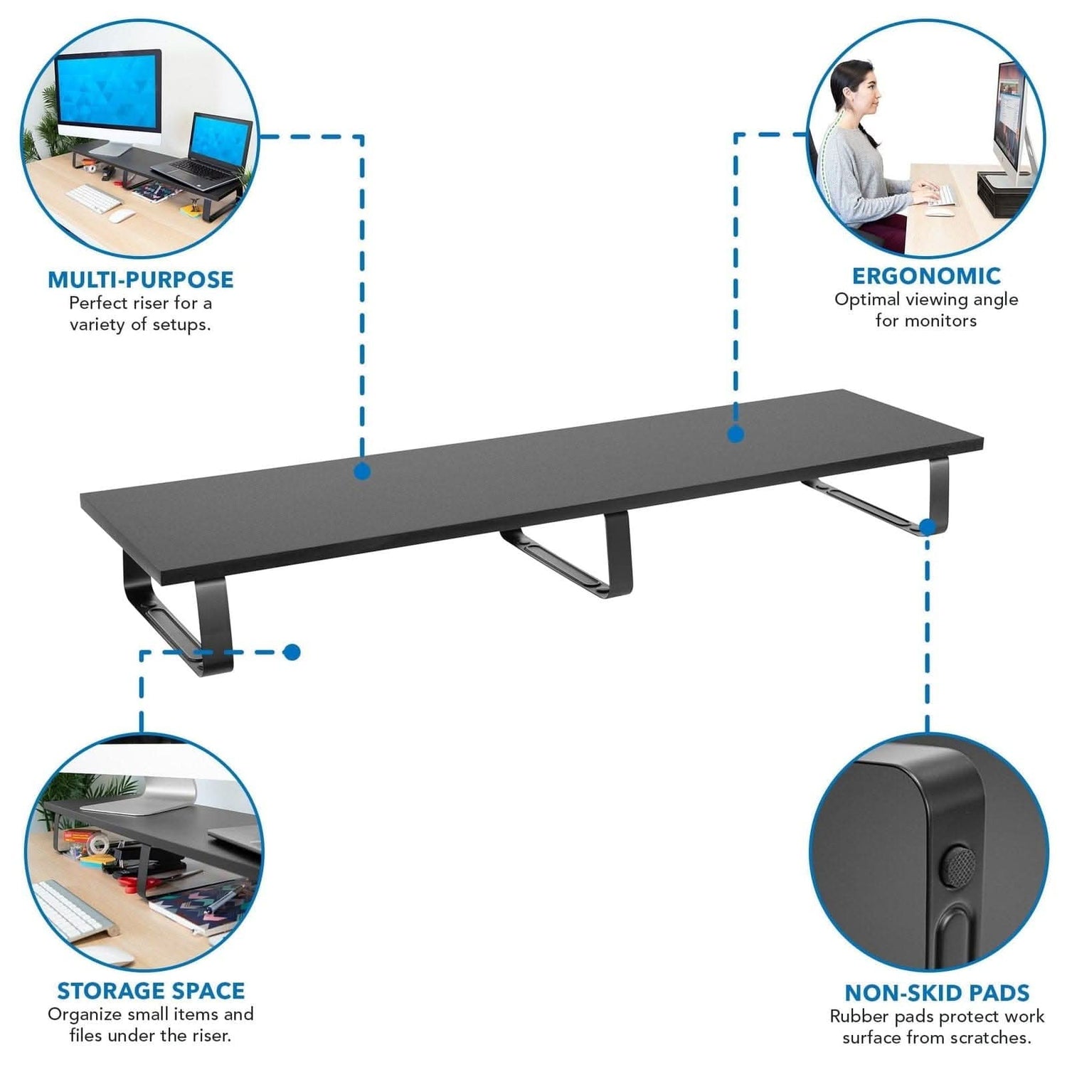 Extra Wide Dual Monitor Riser