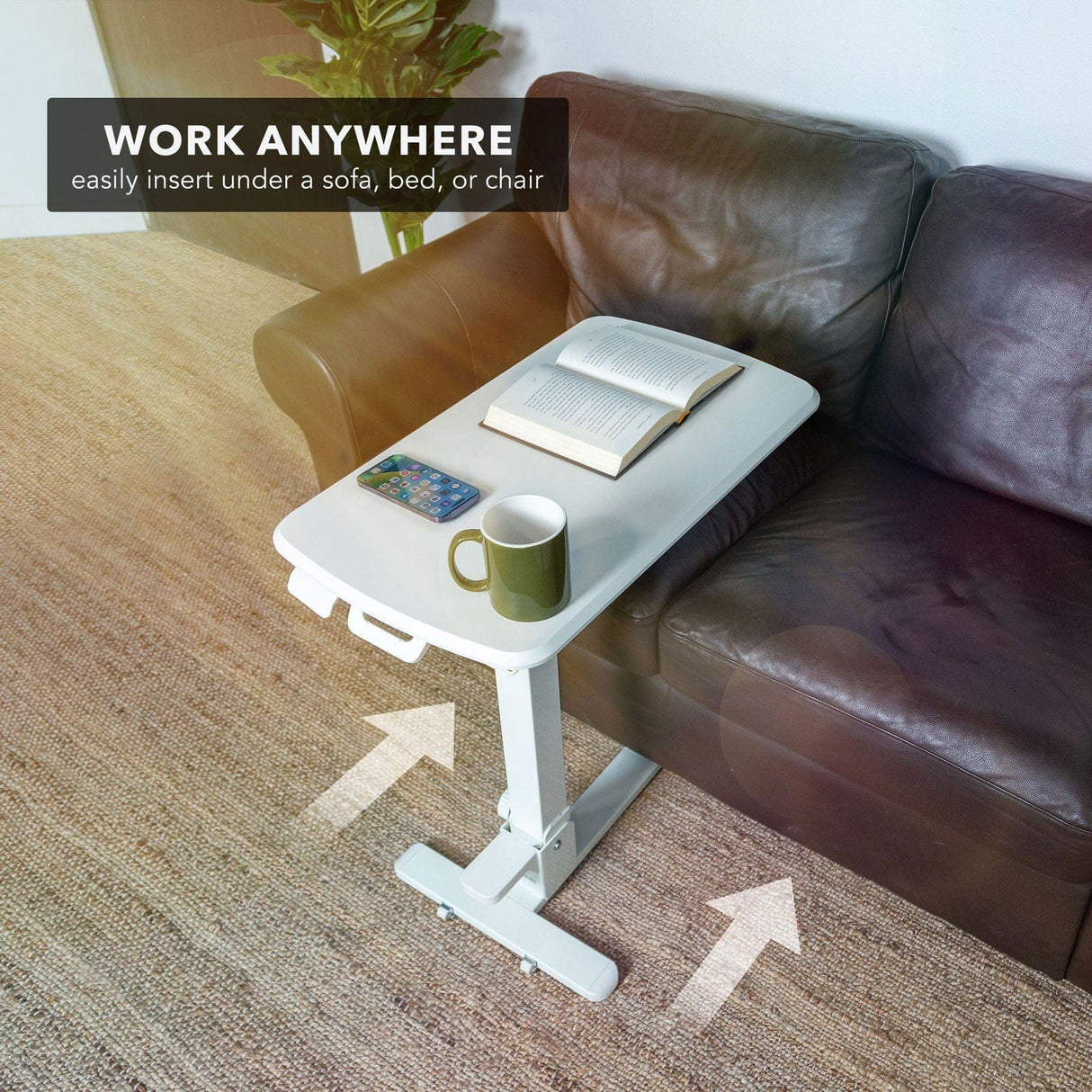 Mobile Standing Desk - Foldable Rolling Overbed Table - Mount-It! - MI-8046