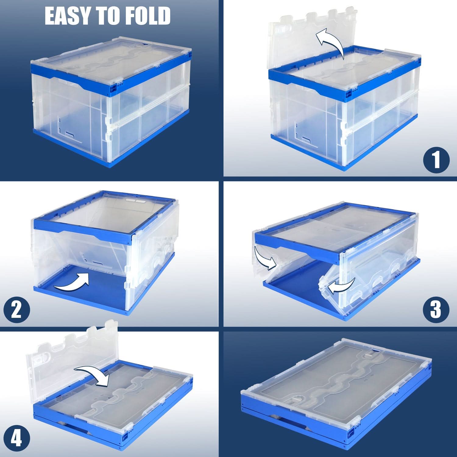 Mount-It! Folding Plastic Storage Crate - Thumbnail 5