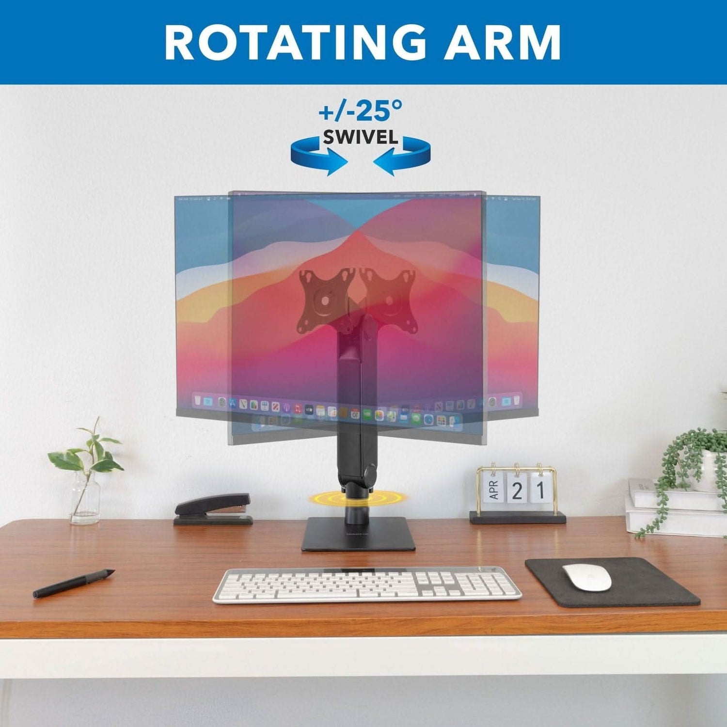 Mount-It! Freestanding Monitor Arm With Height Adjustment - Mount-It ...