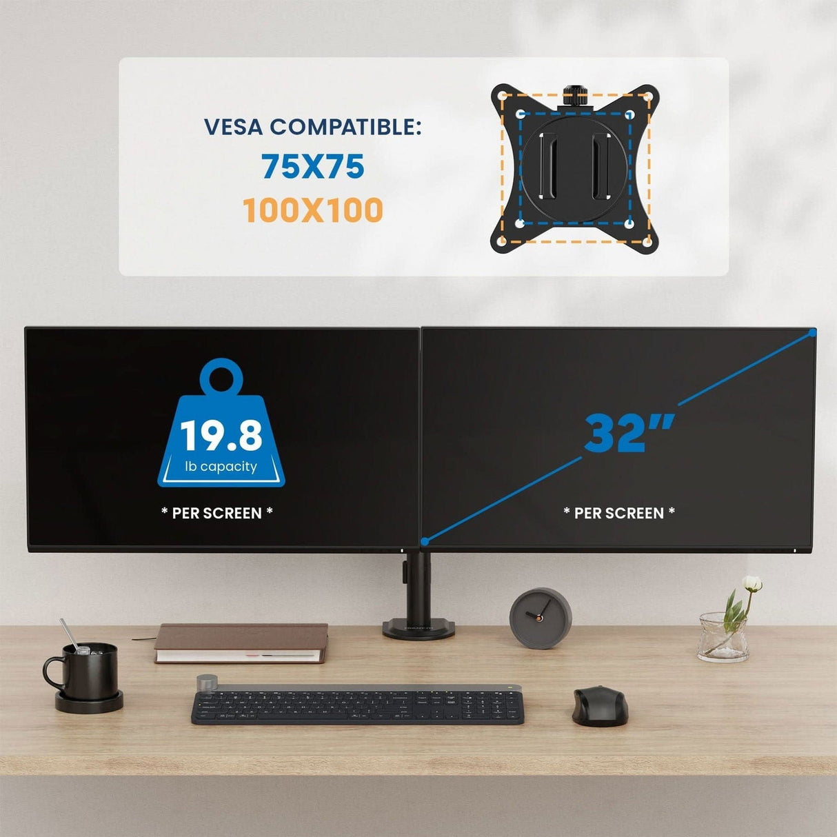 Monitor Mount - Full Motion Dual Monitor Desk Mount - Mount-It! -