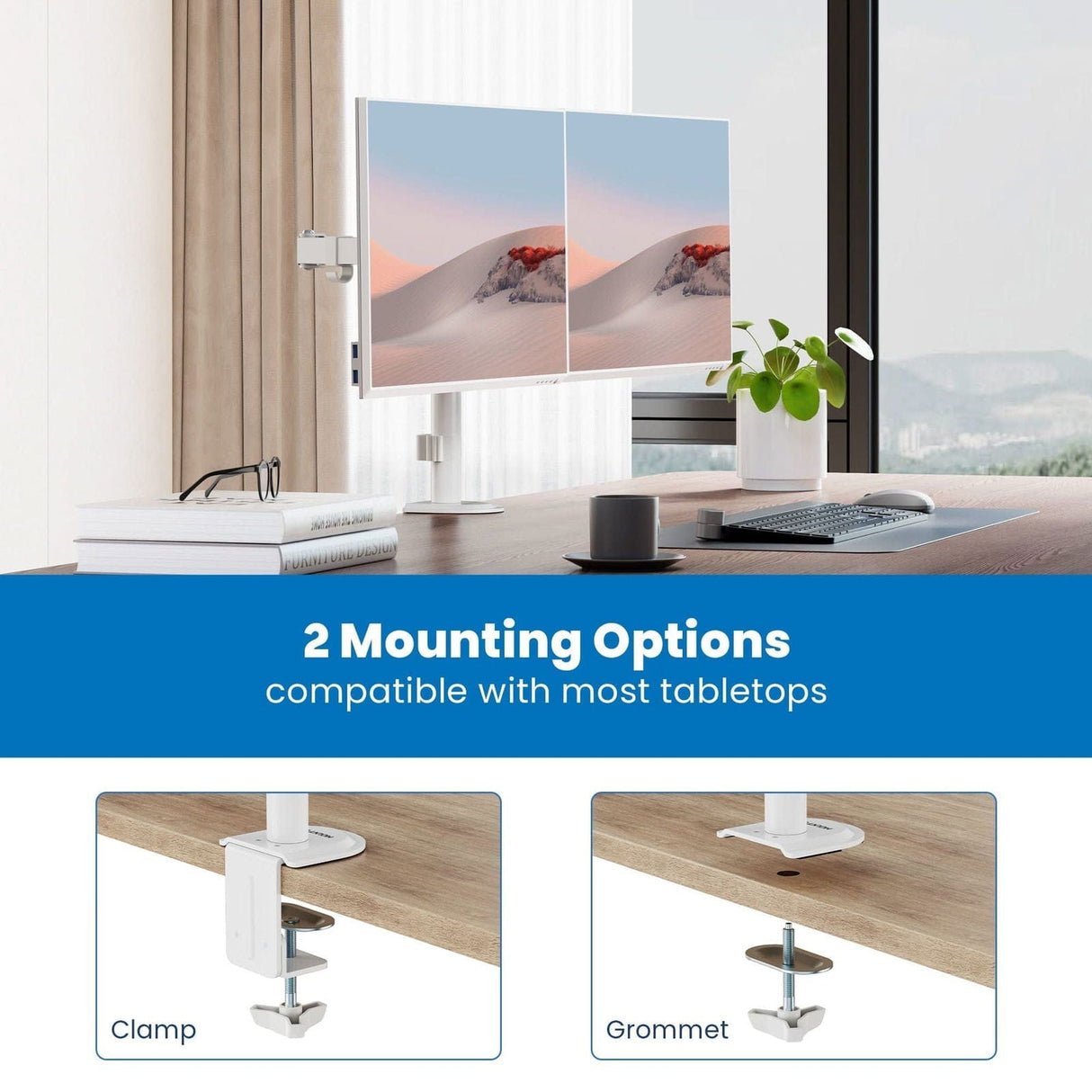 Monitor Mount - Full Motion Dual Monitor Desk Mount - Mount-It! -