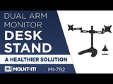Monitor Stands - Full Motion Dual Monitor Desk Stand - Mount-It! - MI-792